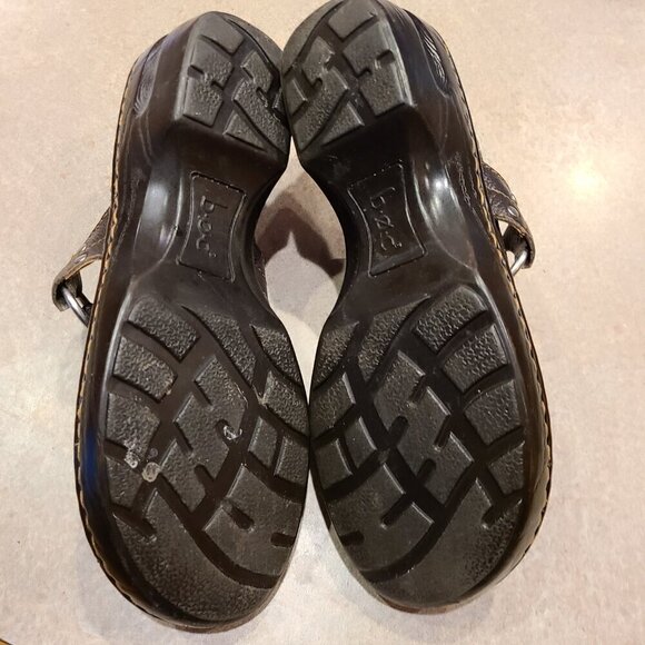 BOC Born Concept C31606 Brown Leather Slip On Clog Shoe Women Size US 10 EU 42 - Picture 7 of 11